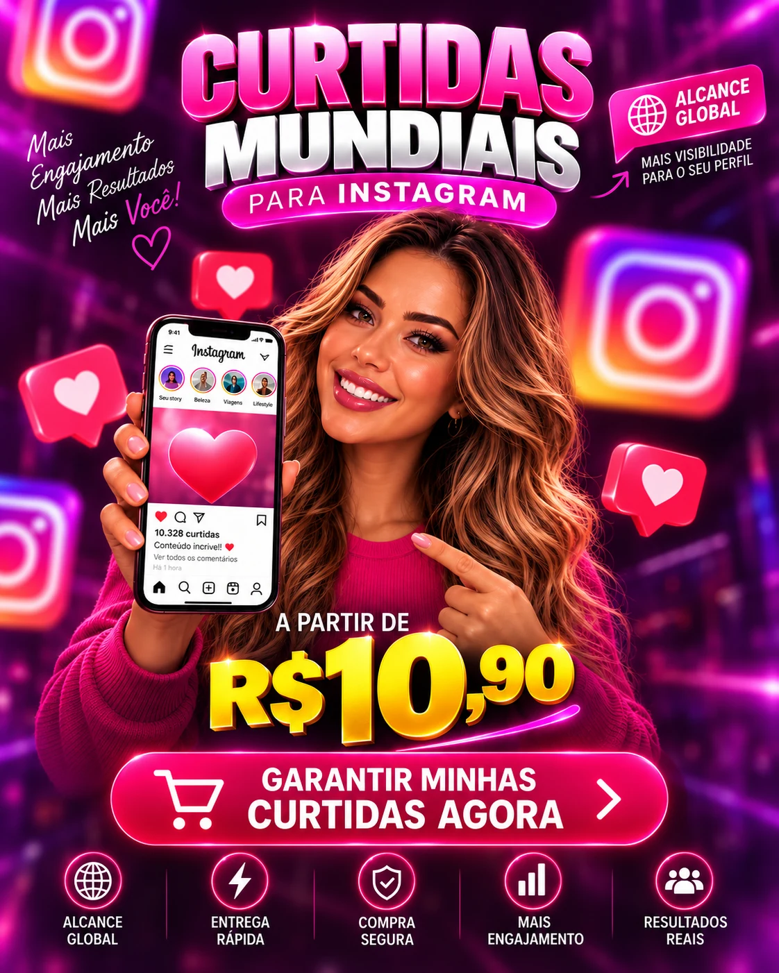 Oferta Curtidas Mundiais EiViralizeii